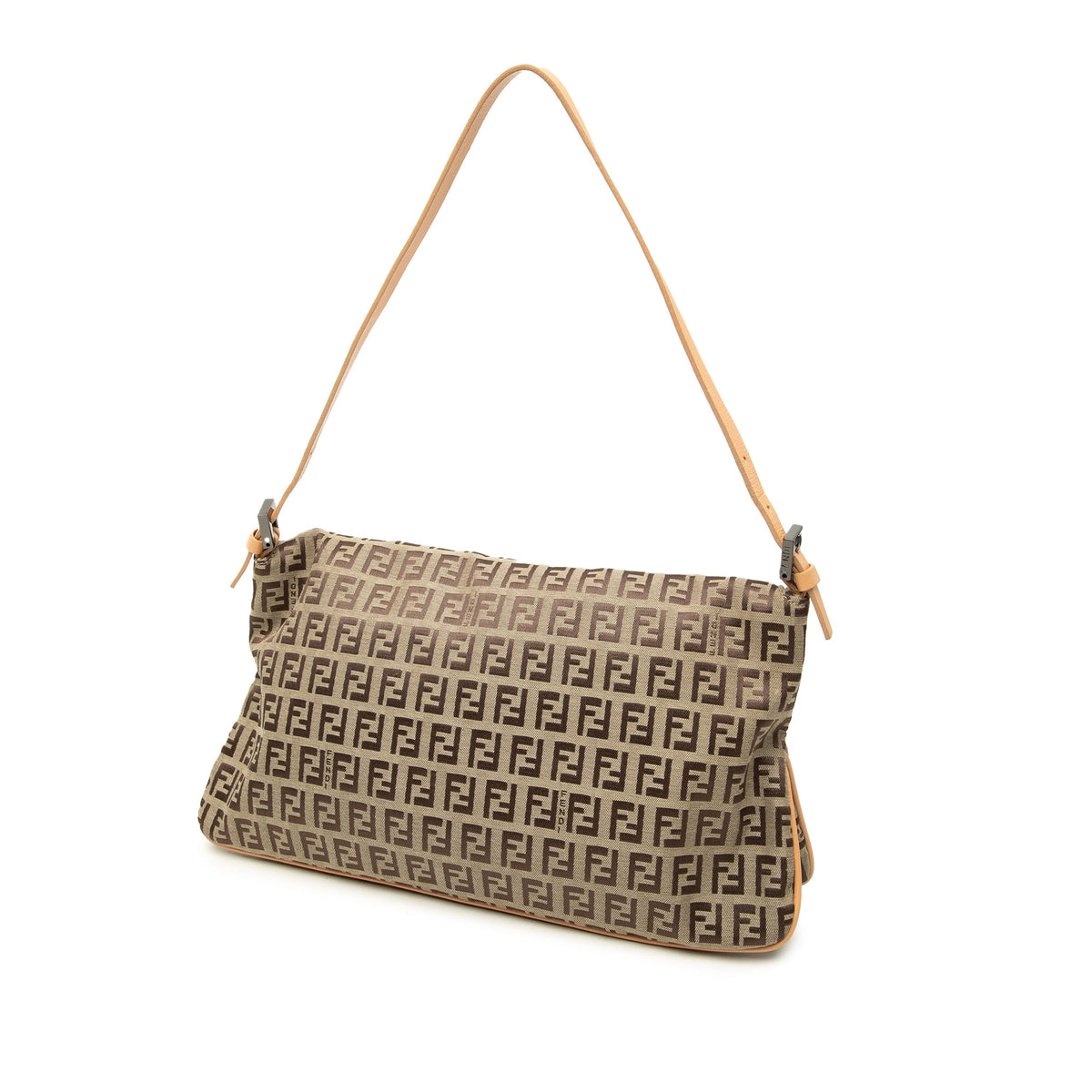 Fendi Zucchino Canvas Double Flap Shoulder Bag