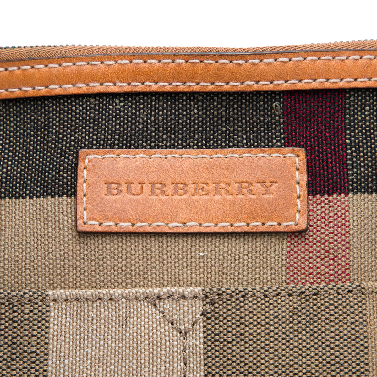 Burberry Medium Mega Check Canvas Ashby Bucket Bag — Brown