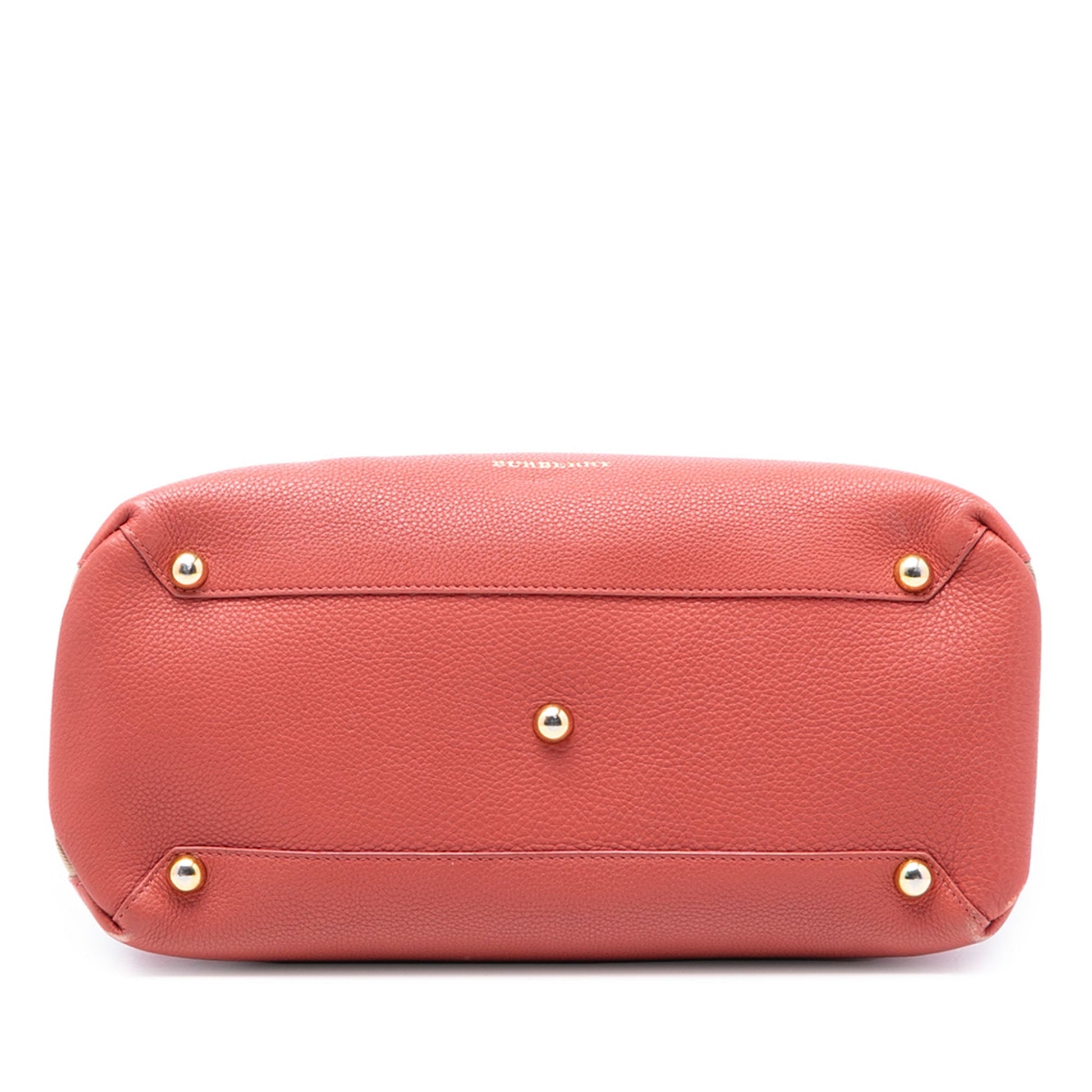 Burberry Medium Leather and House Check Canvas Banner Satchel