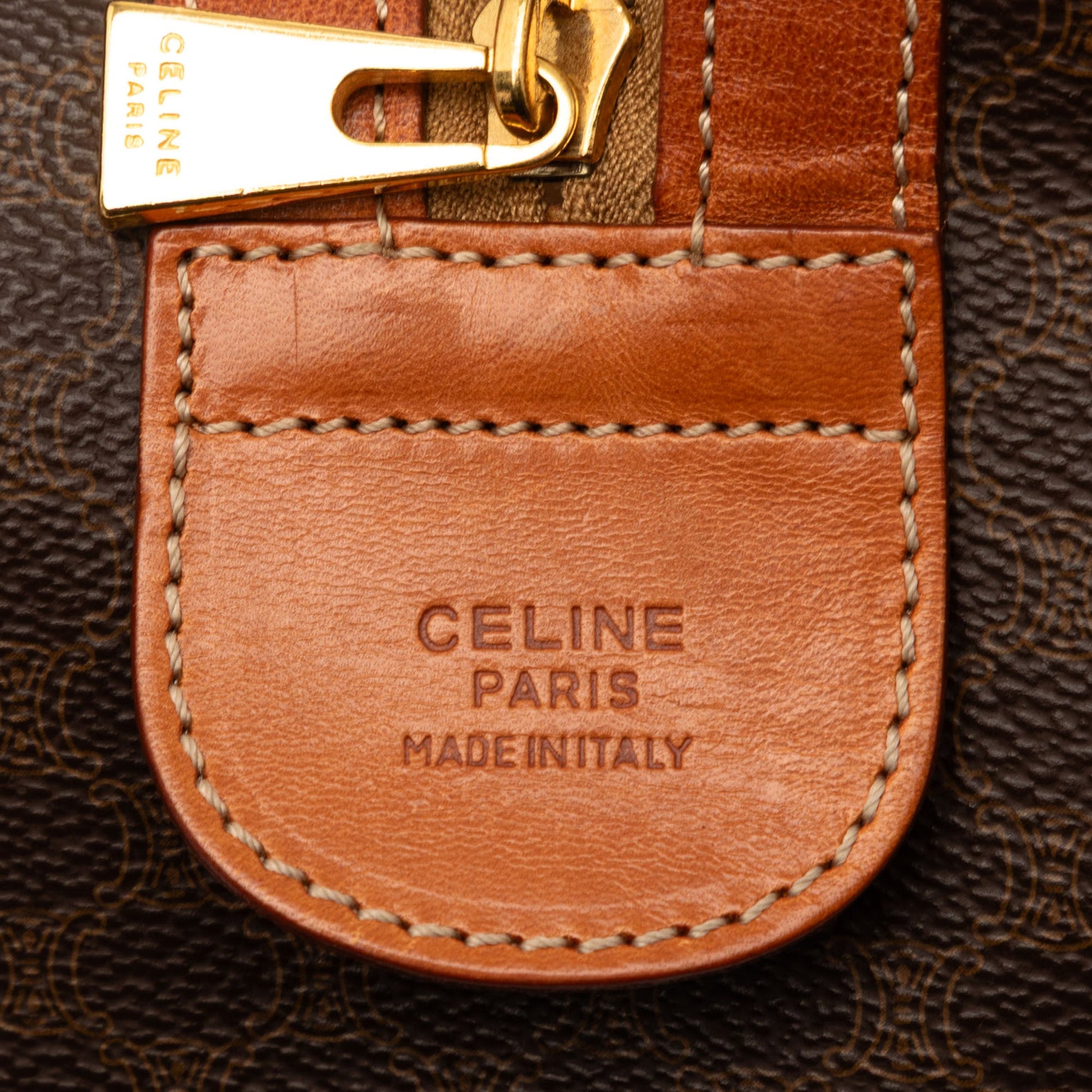 Celine Macadam Coated Canvas Boston Bag