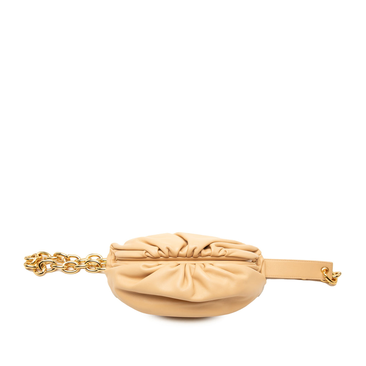 Bottega Veneta Lambskin Belt Chain Pouch — Beige