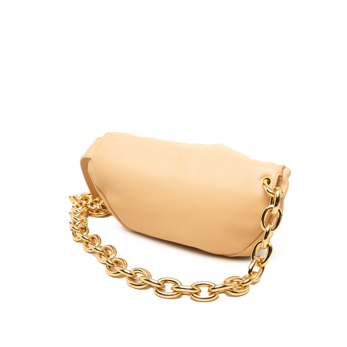 Bottega Veneta Lambskin Belt Chain Pouch — Beige