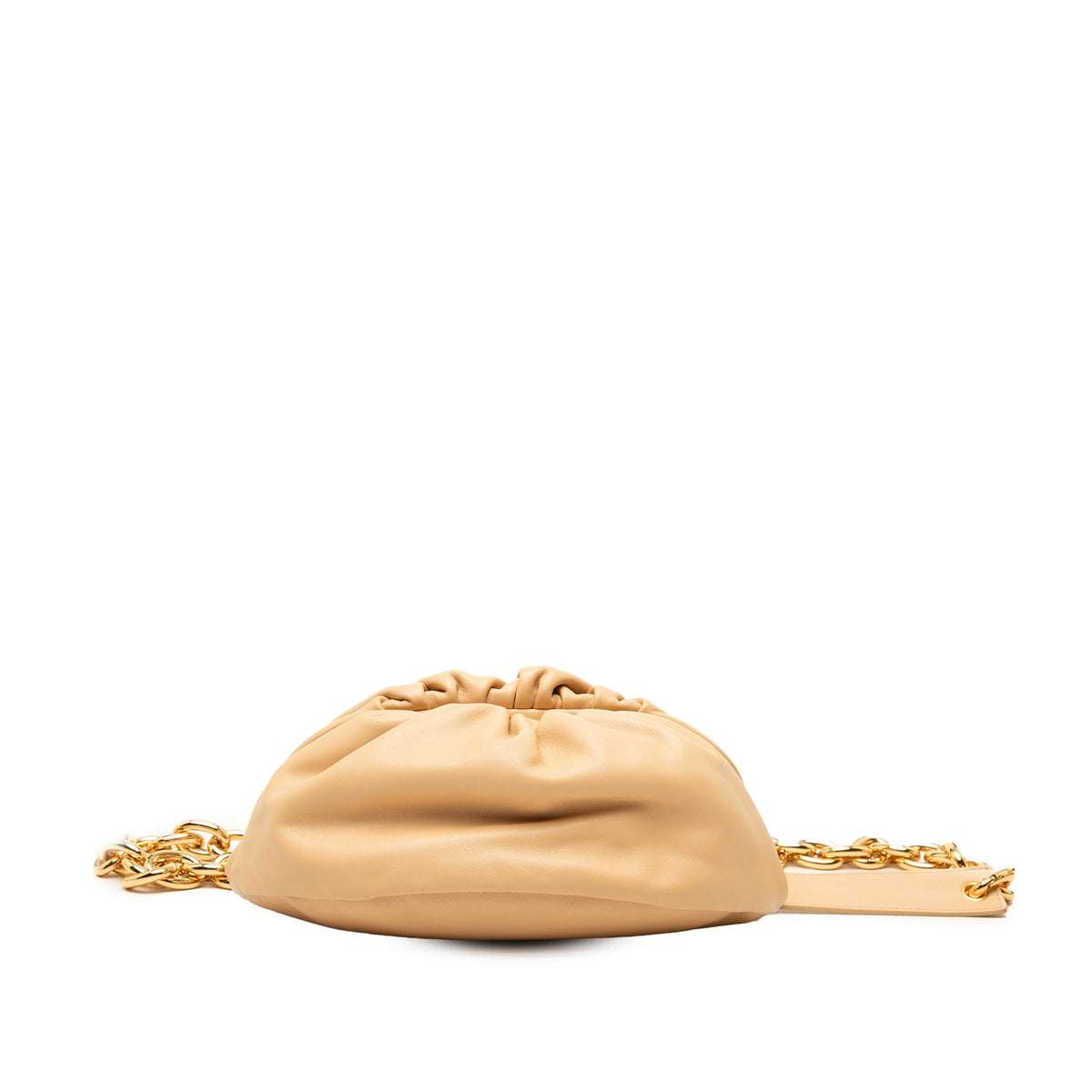 Bottega Veneta Lambskin Belt Chain Pouch — Beige