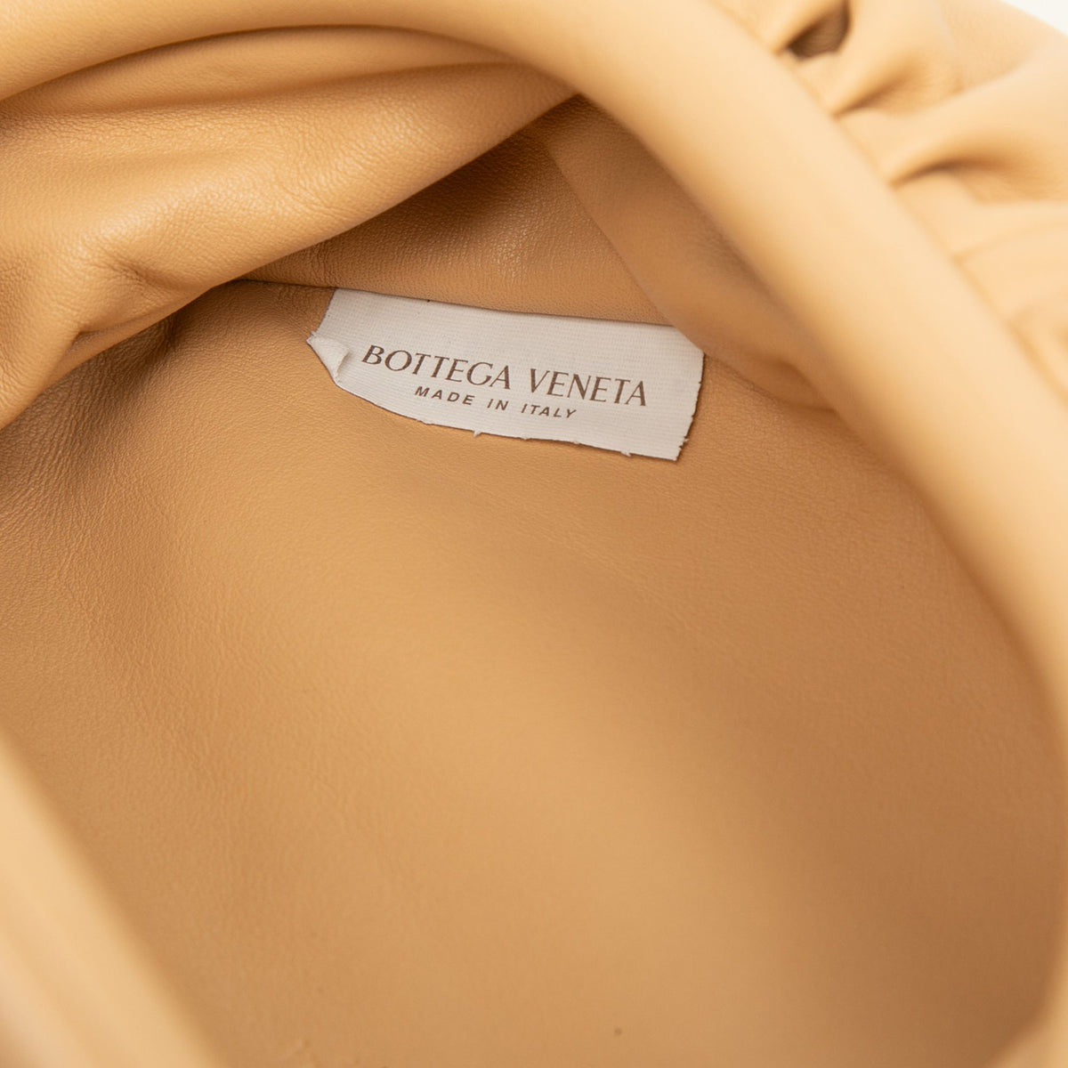 Bottega Veneta Lambskin Belt Chain Pouch — Beige