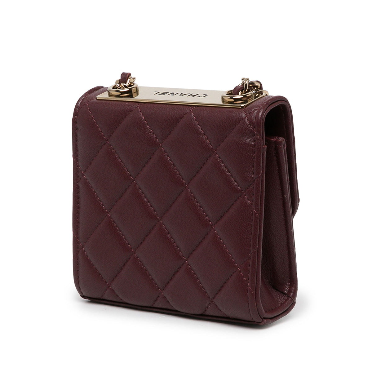 Chanel Mini Quilted Lambskin Trendy CC Clutch With Chain — Red
