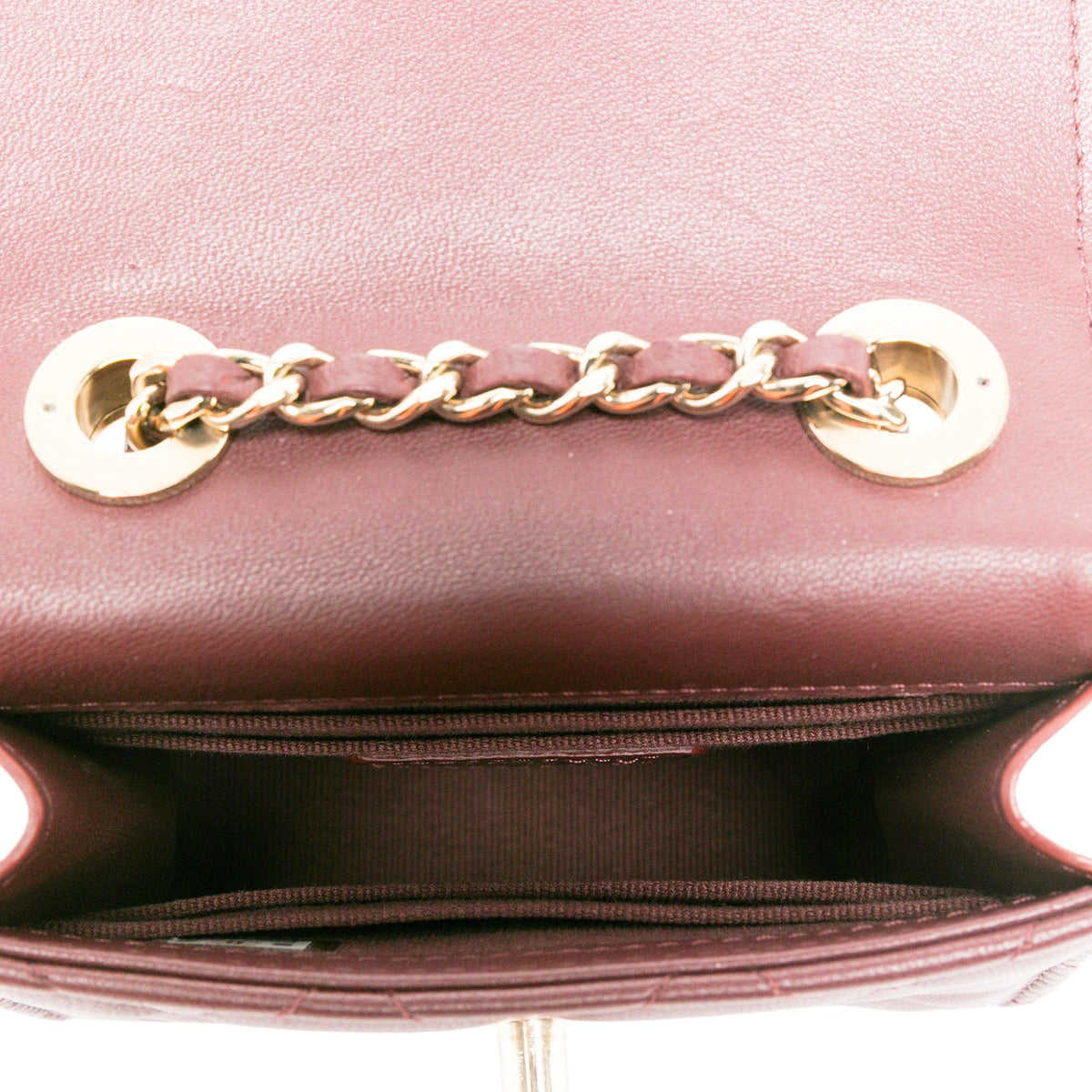 Chanel Mini Quilted Lambskin Trendy CC Clutch With Chain — Red