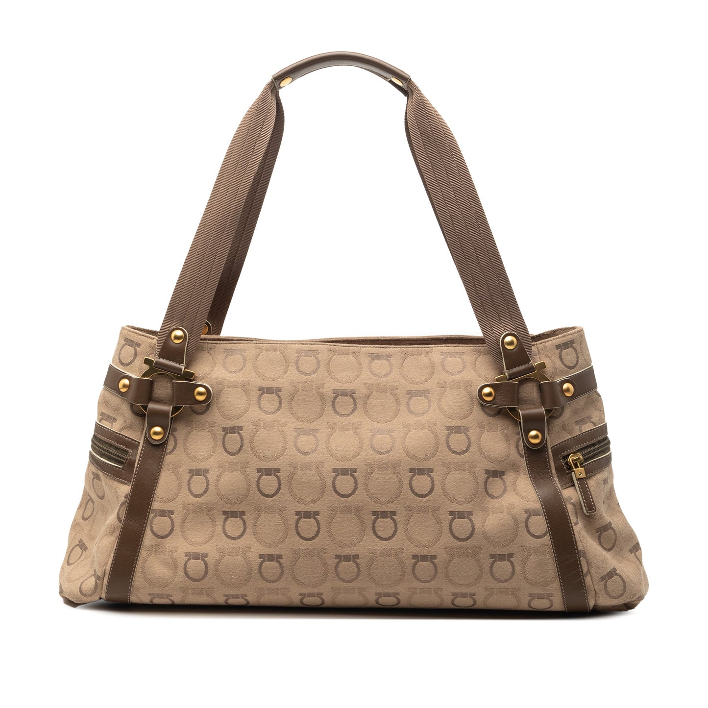 Gancini Canvas Shoulder Bag