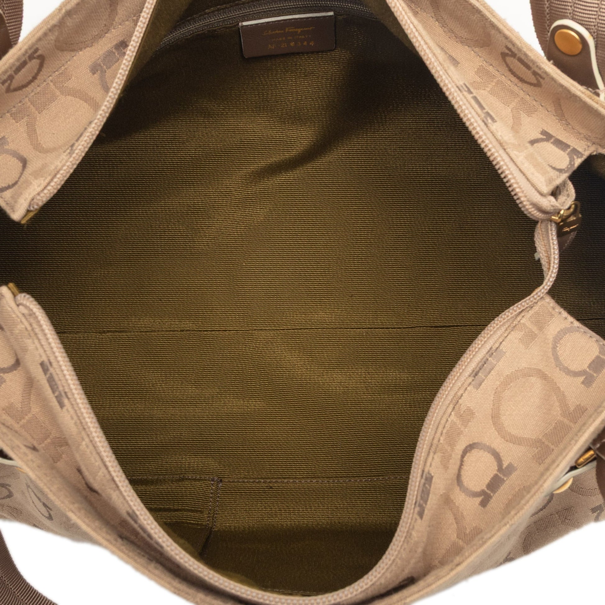 Gancini Canvas Shoulder Bag