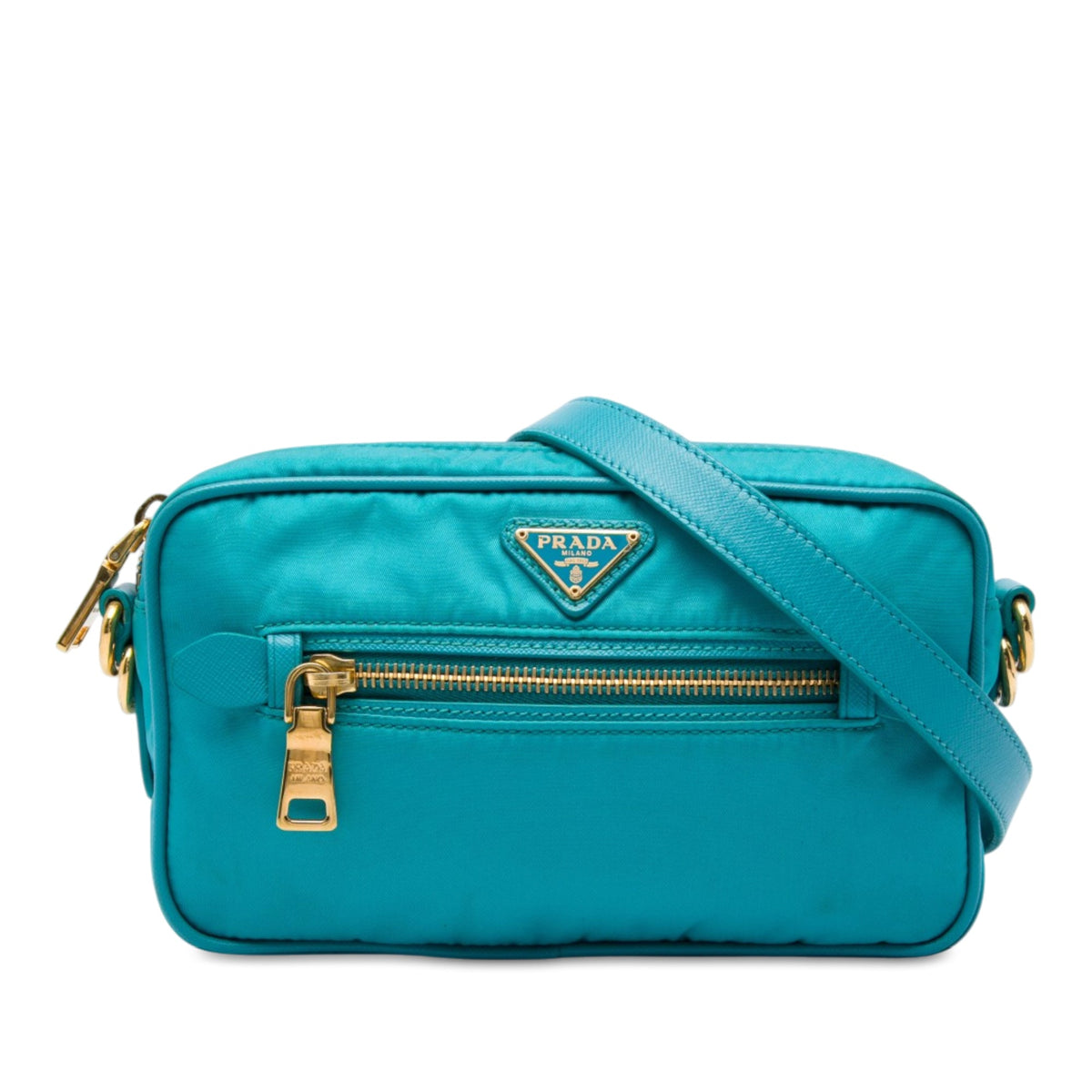 Prada Saffiano Trimmed Tessuto Camera Bag
