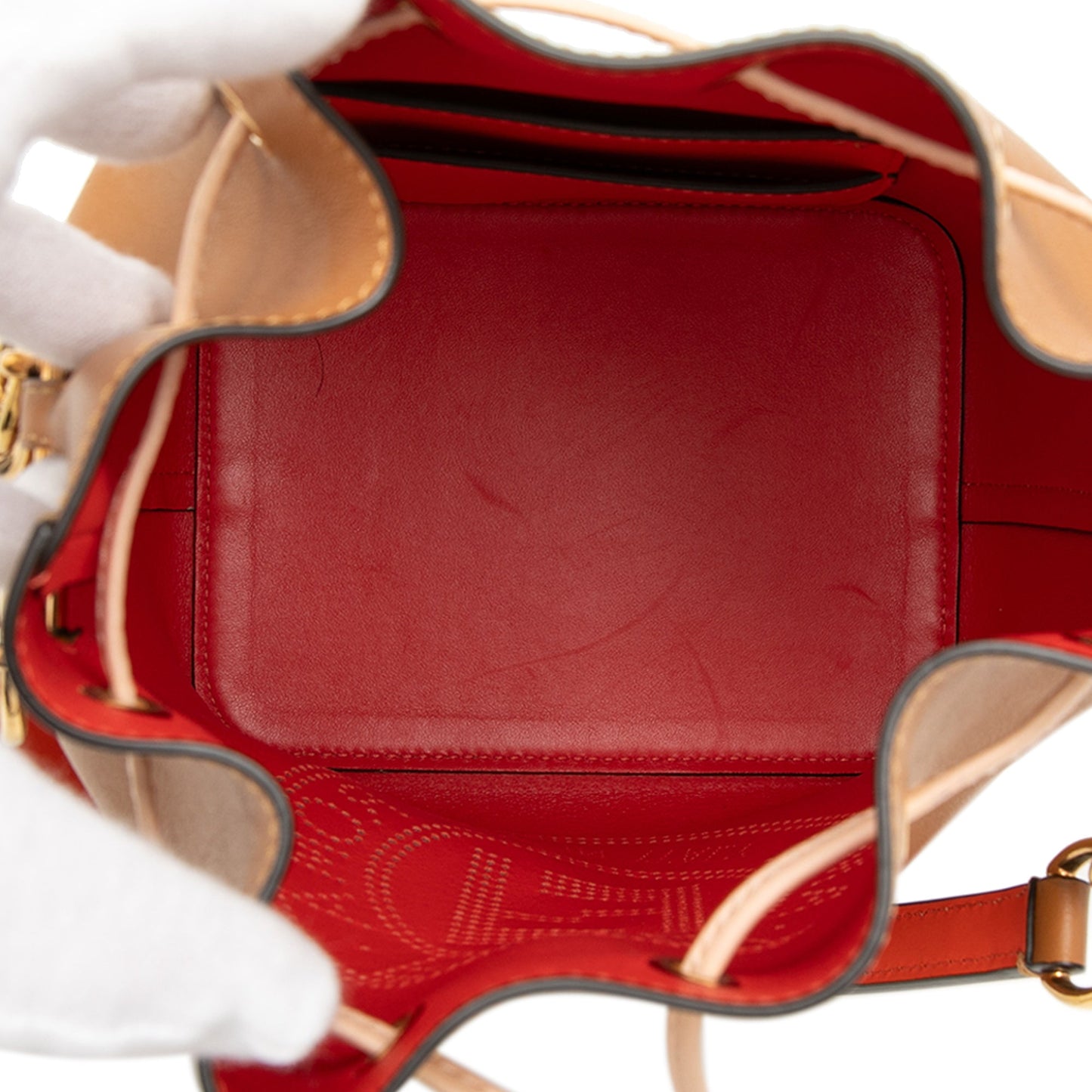 Fendi Small Perforated Leather Mon Tresor Bucket Bag