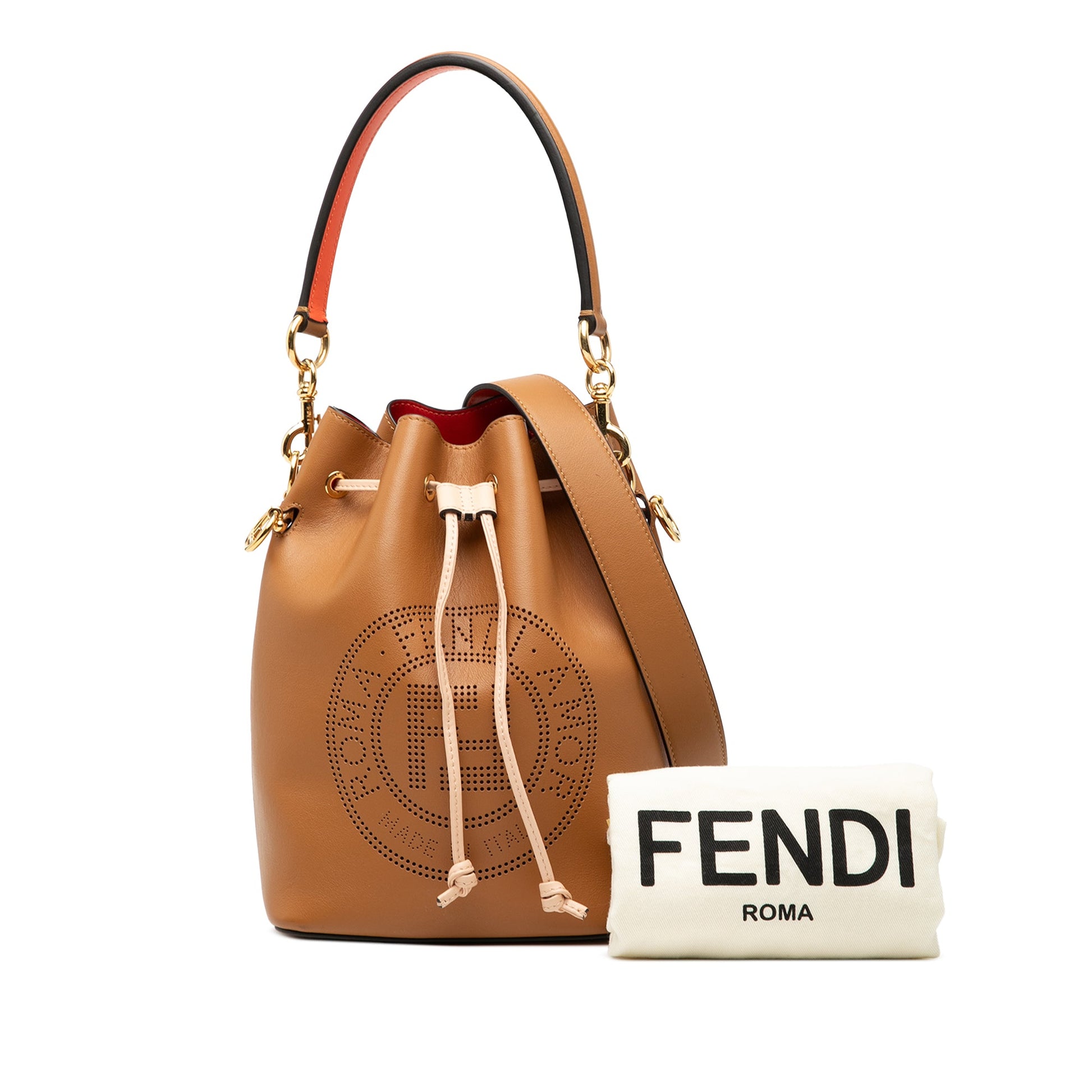 Fendi Small Perforated Leather Mon Tresor Bucket Bag