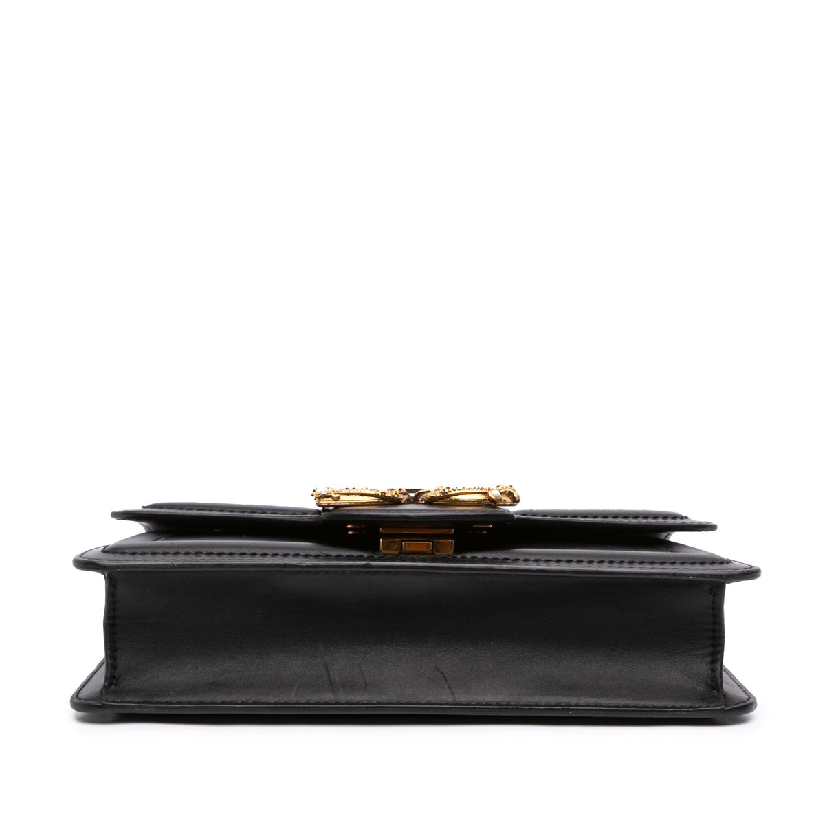 Dolce & Gabbana Calfskin DG Amore Crossbody — Black