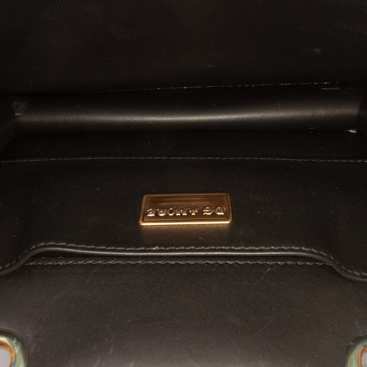 Dolce & Gabbana Calfskin DG Amore Crossbody — Black