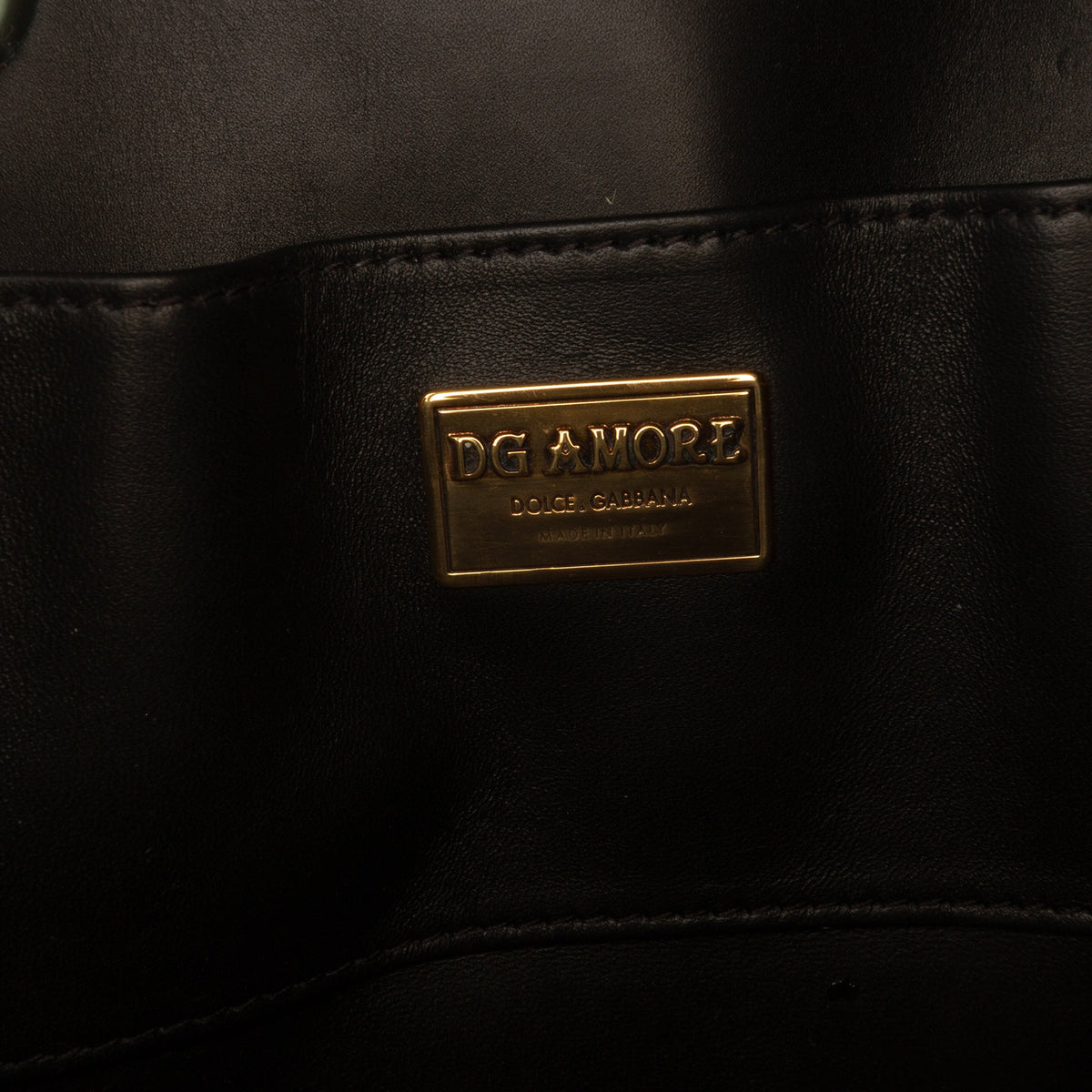 Dolce & Gabbana Calfskin DG Amore Crossbody — Black