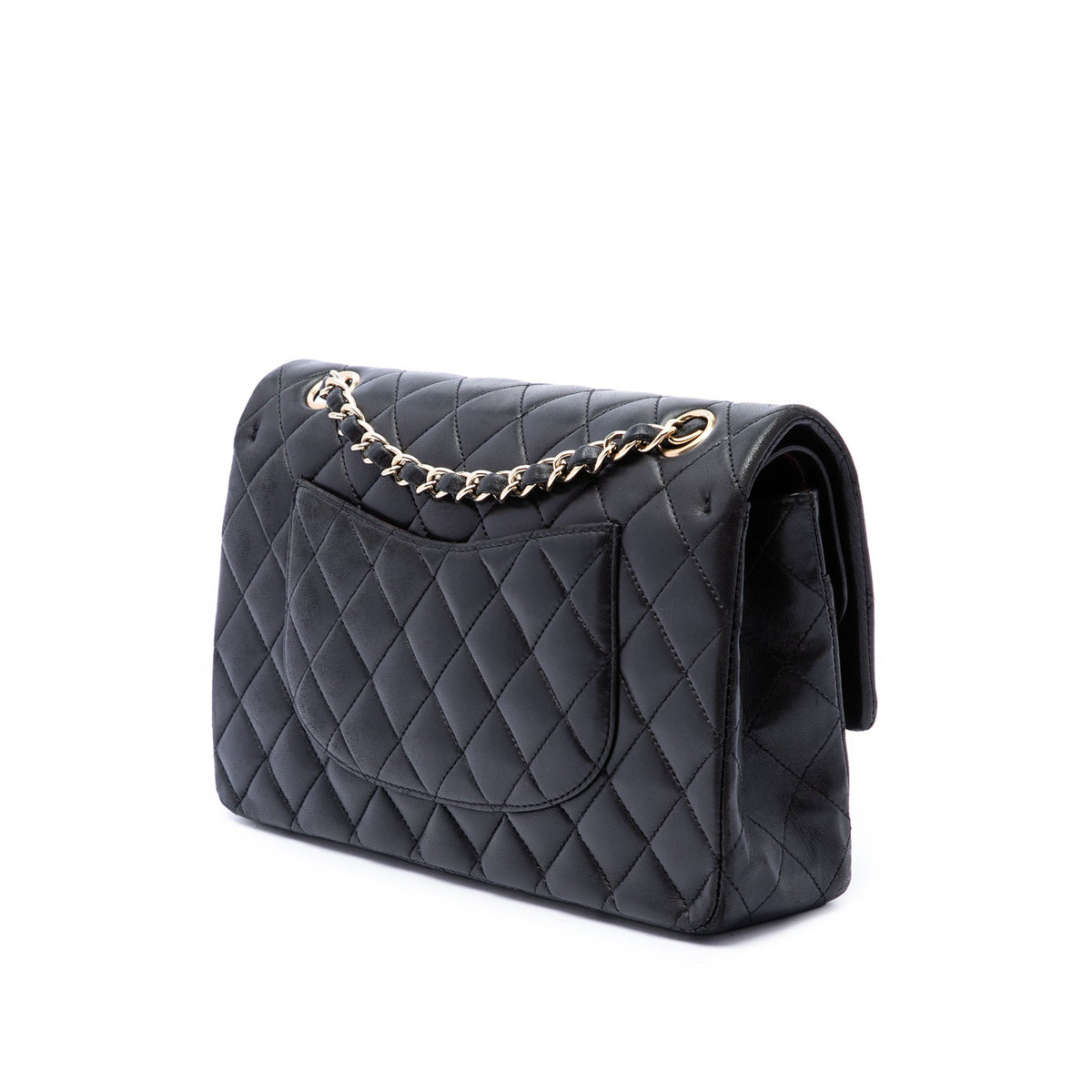 Chanel Medium Classic Lambskin Double Flap — Black