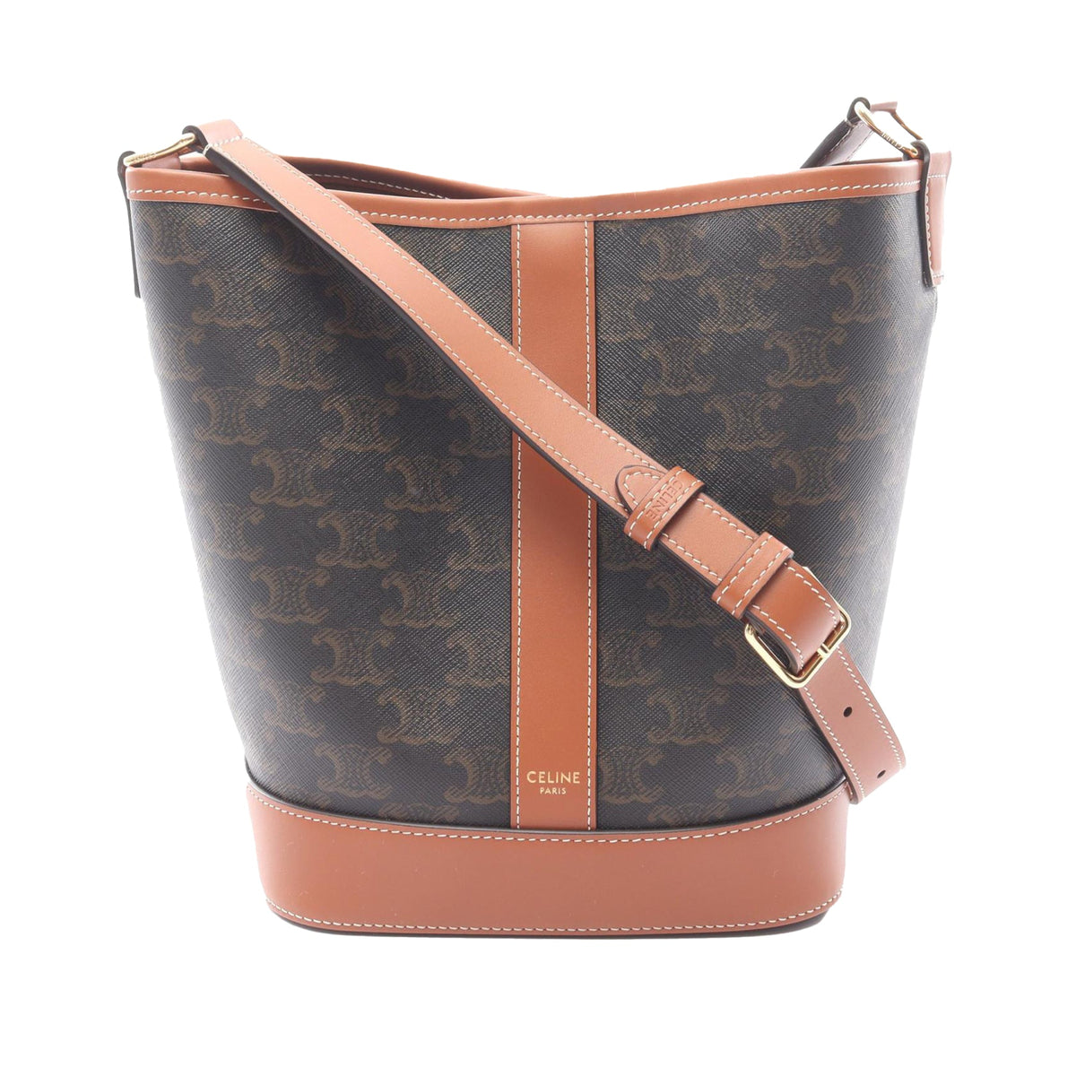 Celine Small Triomphe Coated Canvas Bucket Bag