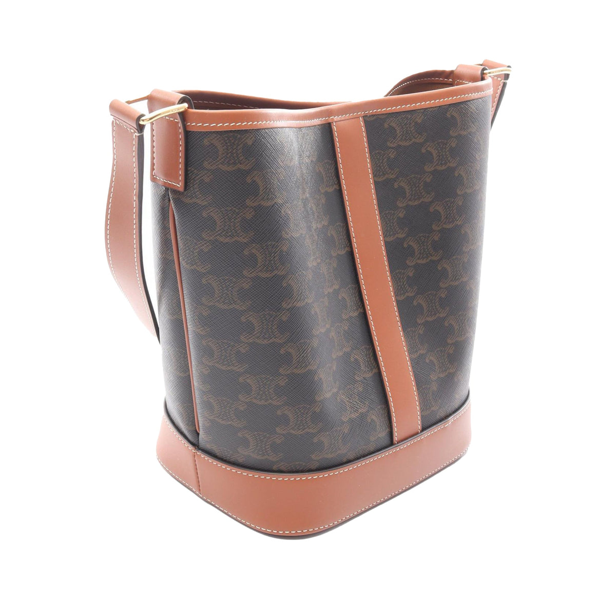 Celine Small Triomphe Coated Canvas Bucket Bag