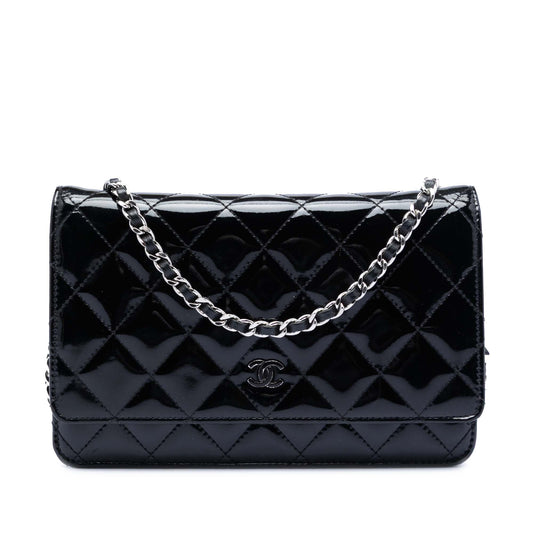 Chanel CC Quilted Patent Wallet On Chain
