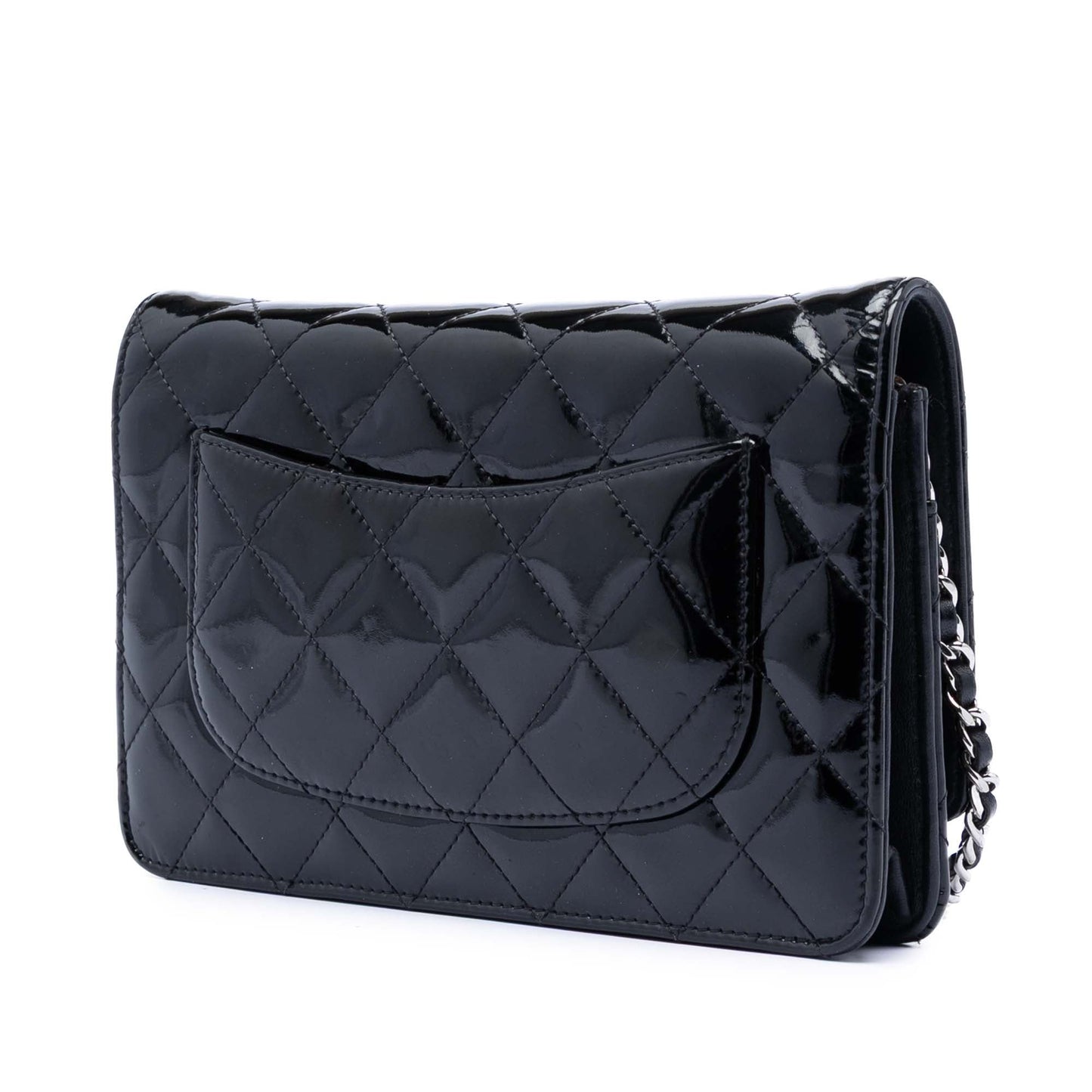 Chanel CC Quilted Patent Wallet On Chain