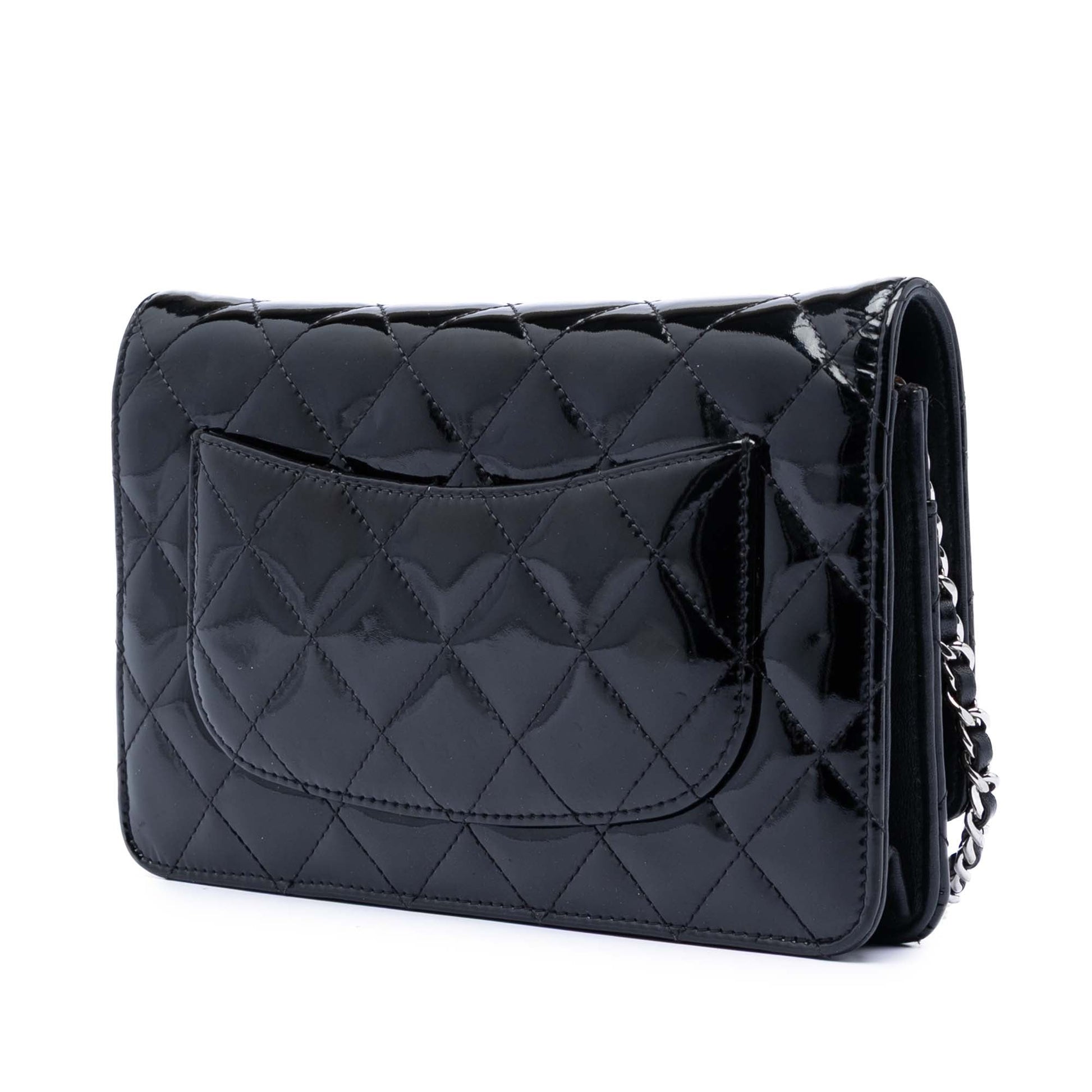 Chanel CC Quilted Patent Wallet On Chain