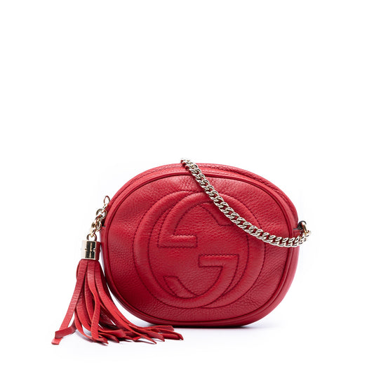 Gucci Mini Pebbled Calfskin Soho Chain Crossbody