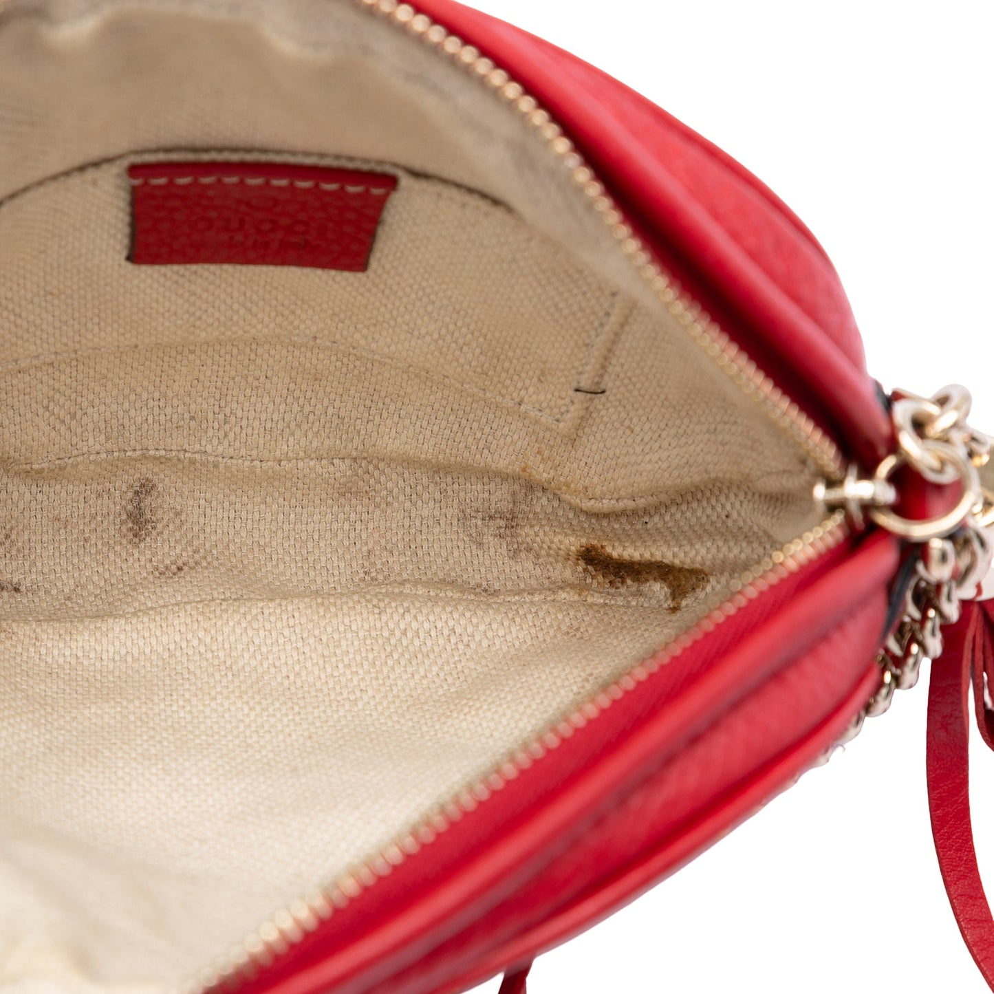 Gucci Mini Pebbled Calfskin Soho Chain Crossbody