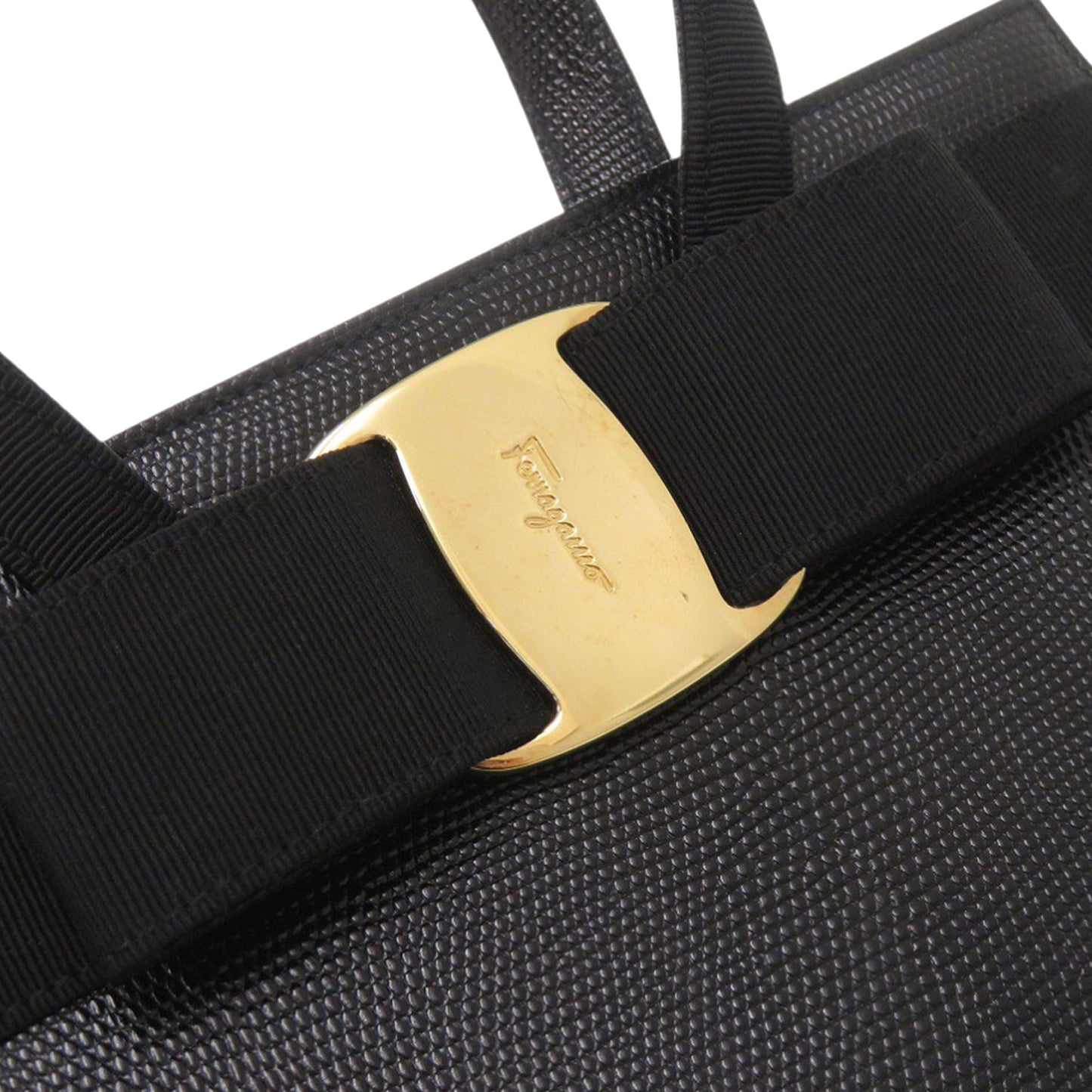 Ferragamo Lizard Embossed Leather Vara Bow Satchel