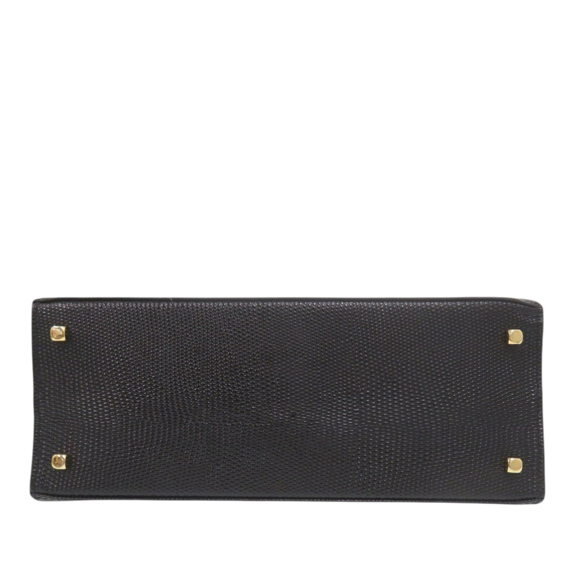 Ferragamo Lizard Embossed Leather Vara Bow Satchel