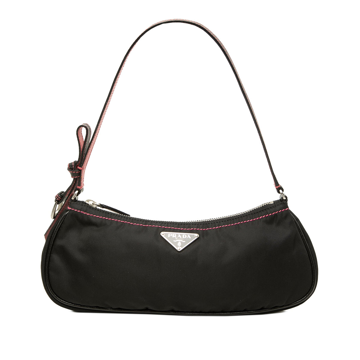 Prada Tessuto Bow Shoulder Bag — Black