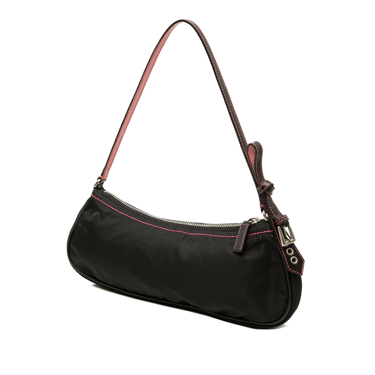 Prada Tessuto Bow Shoulder Bag — Black