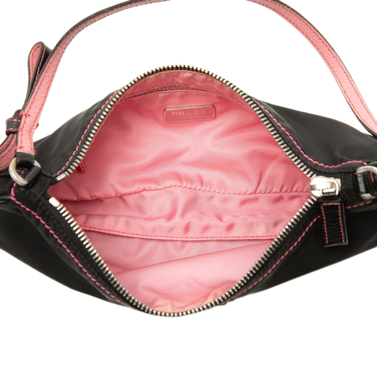 Prada Tessuto Bow Shoulder Bag — Black