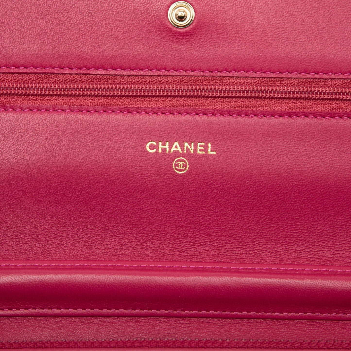 Chanel CC Embossed Lambskin Camellia Wallet On Chain