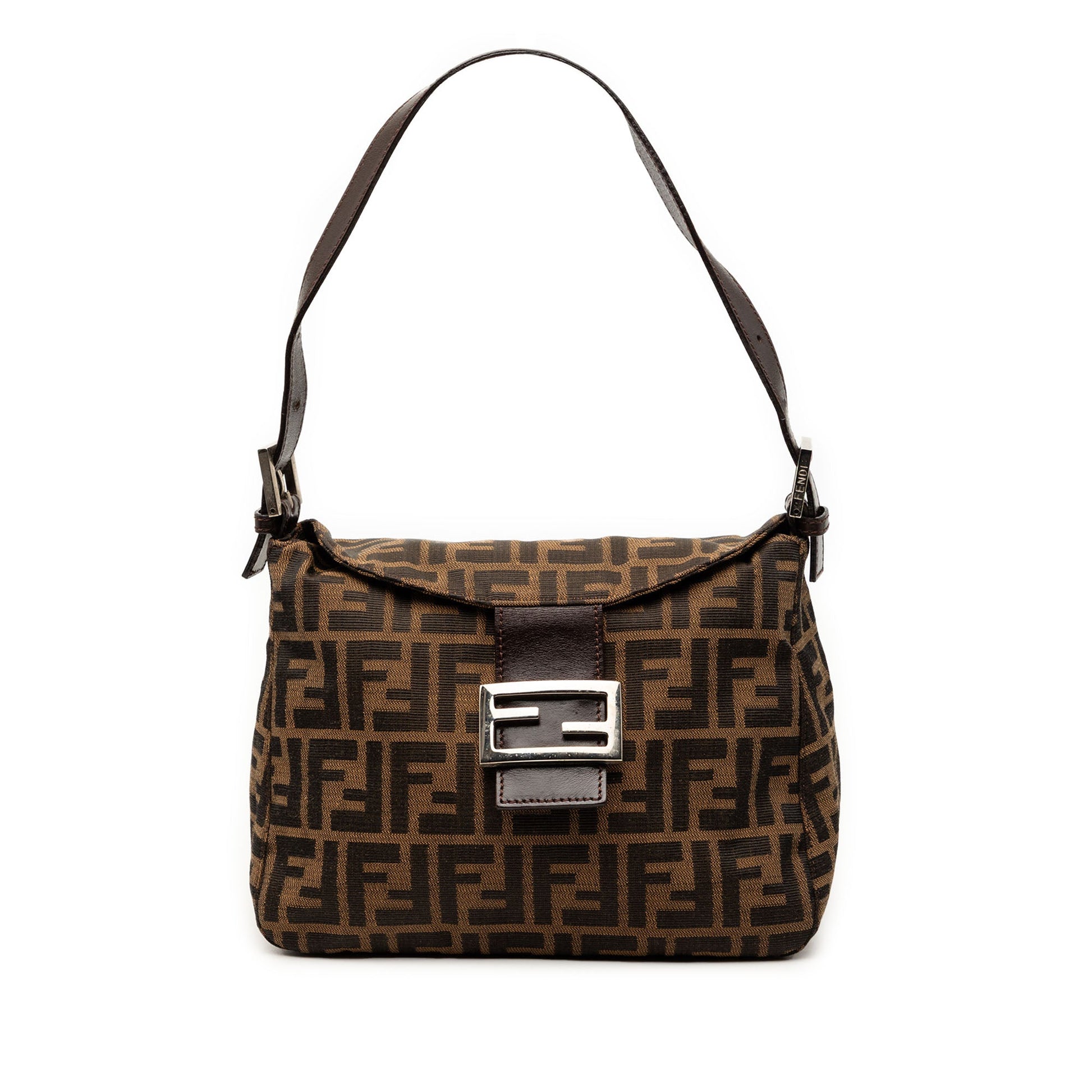 Fendi Zucca Canvas Double Flap Mamma