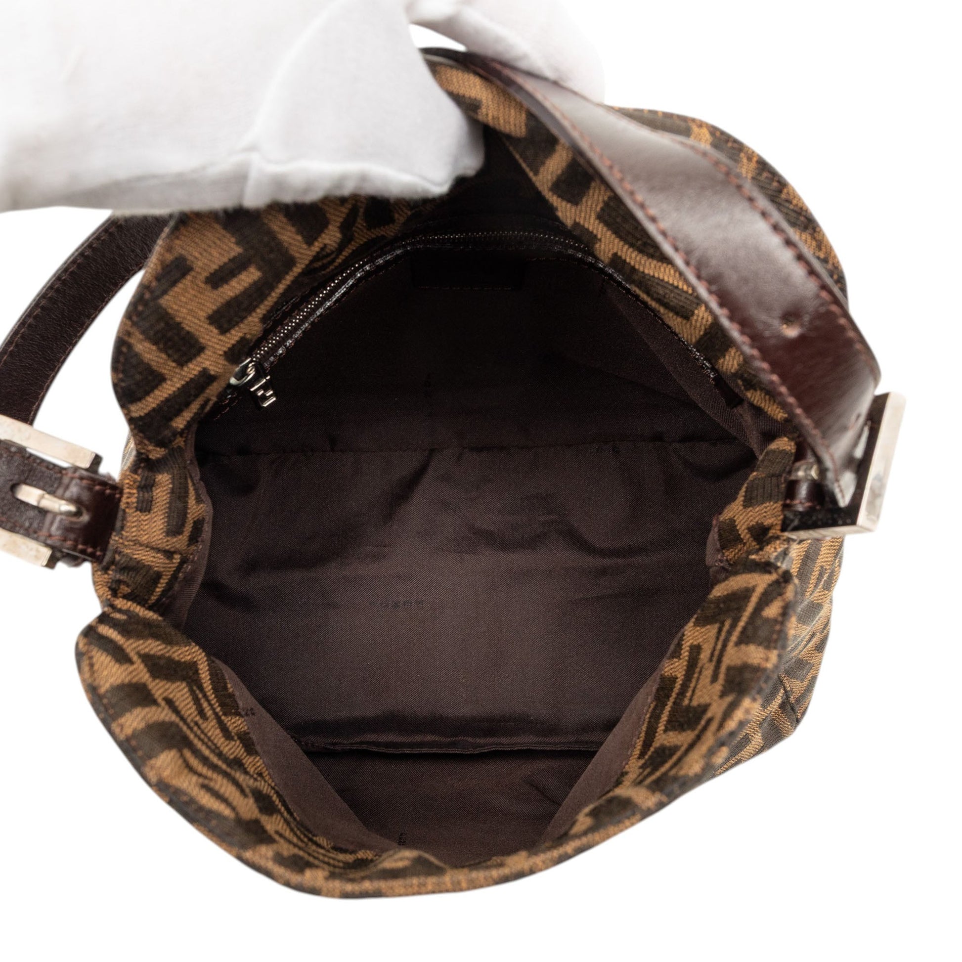 Fendi Zucca Canvas Double Flap Mamma