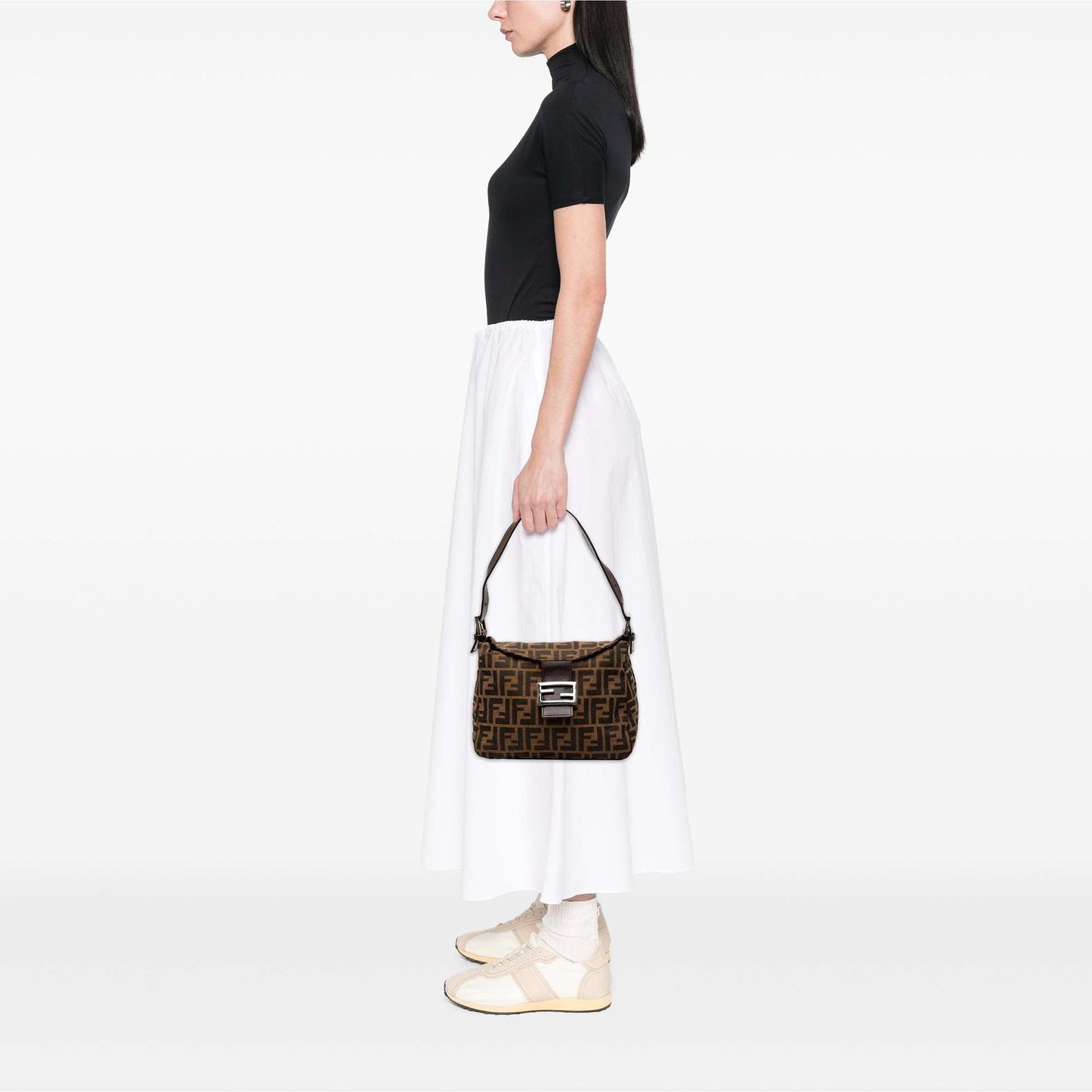 Fendi Zucca Canvas Double Flap Mamma