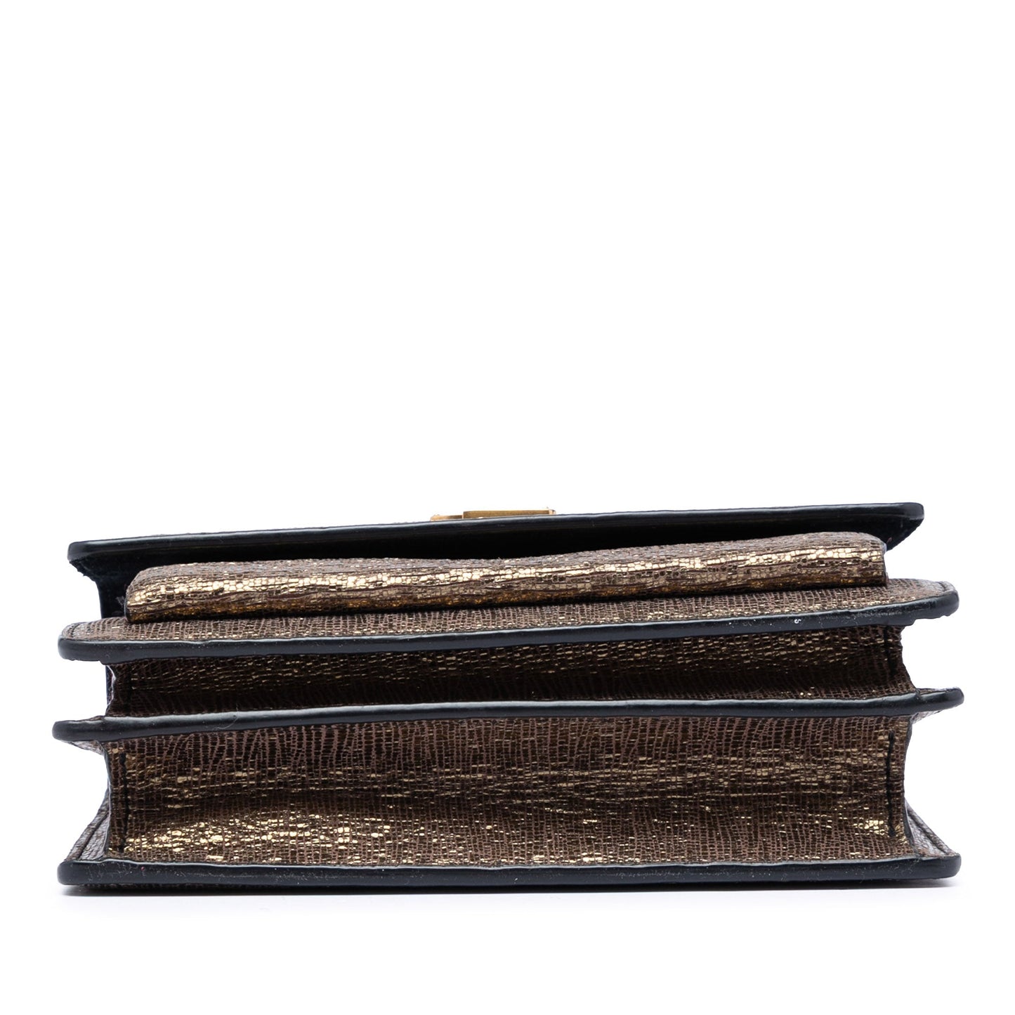Saint Laurent Small Metallic Lizard Embossed Leather Monogram Sunset Crossbody