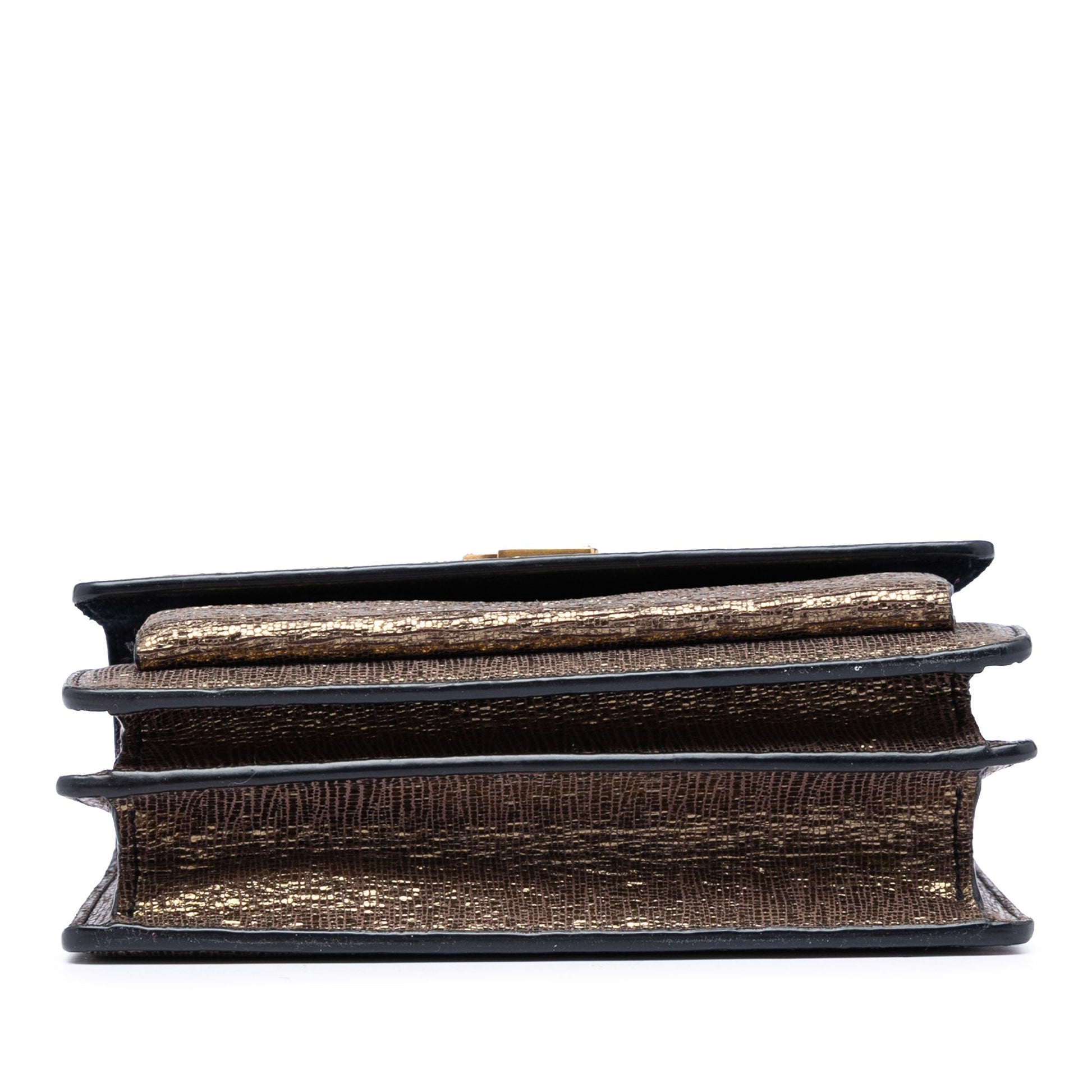 Saint Laurent Small Metallic Lizard Embossed Leather Monogram Sunset Crossbody