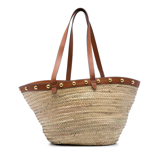 Celine Large Raffia Classic Studded Panier Tote