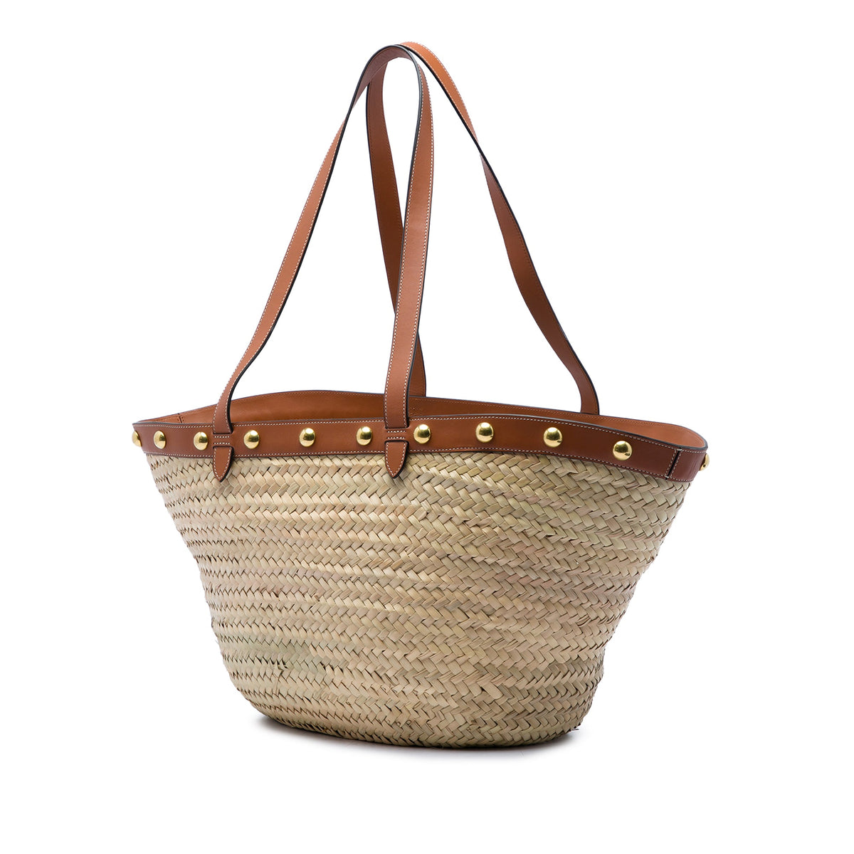 Celine Large Raffia Classic Studded Panier Tote