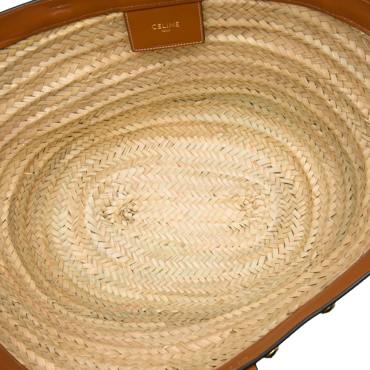 Celine Large Raffia Classic Studded Panier Tote