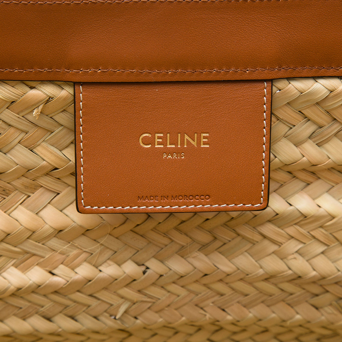 Celine Large Raffia Classic Studded Panier Tote