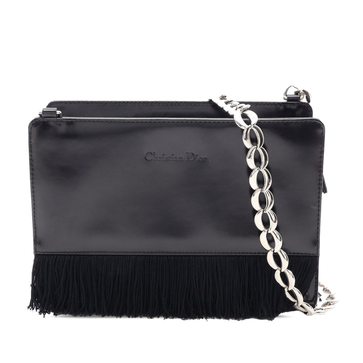 Dior Leather Fringe Chain Crossbody