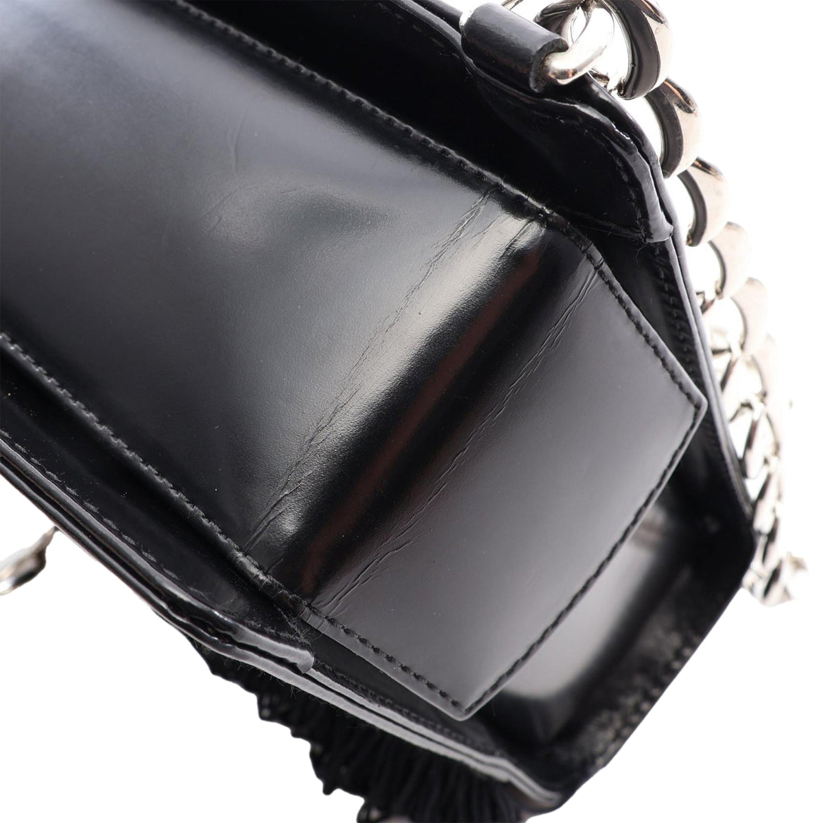 Dior Leather Fringe Chain Crossbody
