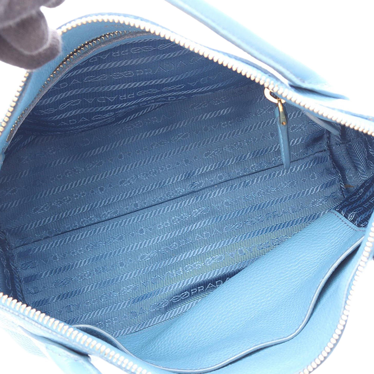 Prada Vitello Daino Satchel — Blue