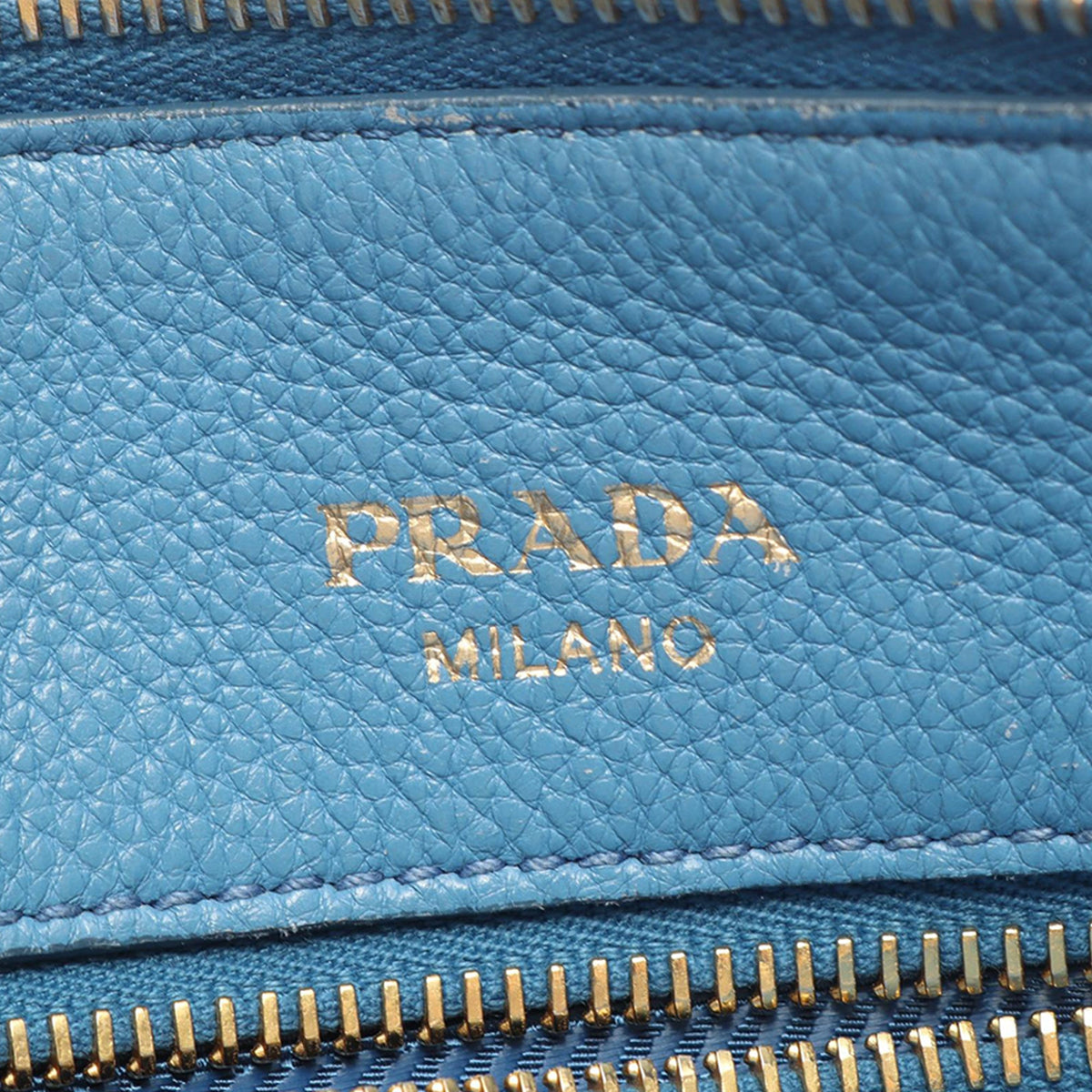 Prada Vitello Daino Satchel — Blue