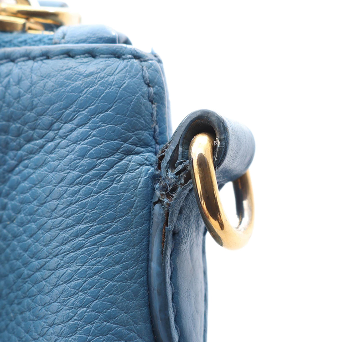 Prada Vitello Daino Satchel — Blue