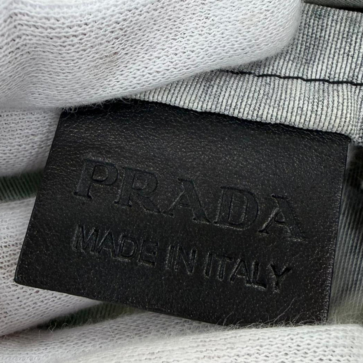Prada Mesh Leather and Tie Dye Printed Tessuto Bucket Bag