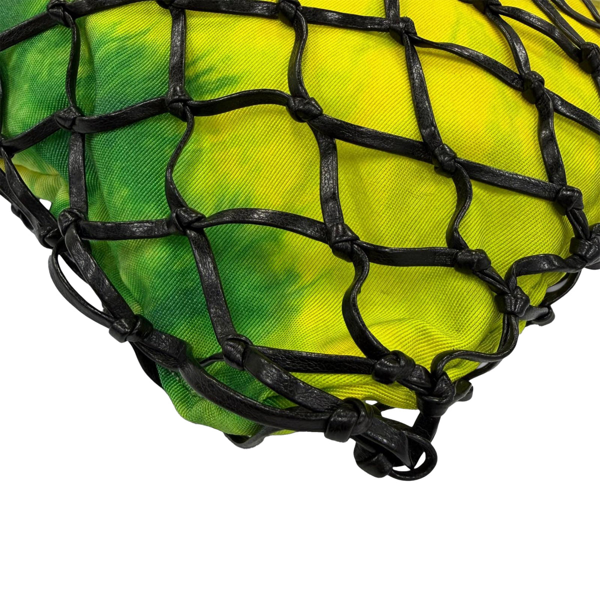 Prada Mesh Leather and Tie Dye Printed Tessuto Bucket Bag