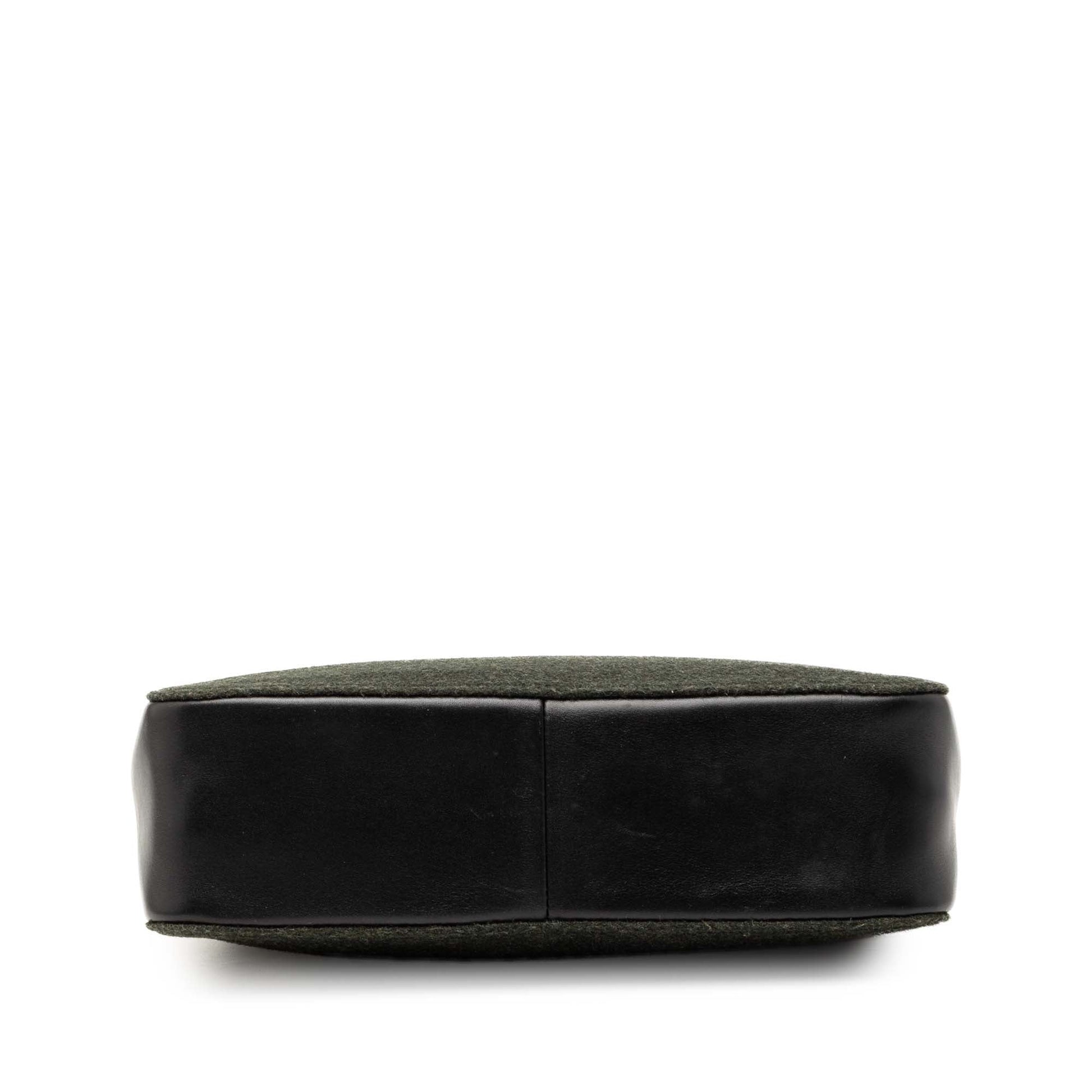 Wool and Calfskin Bamboo Top Handle Bag