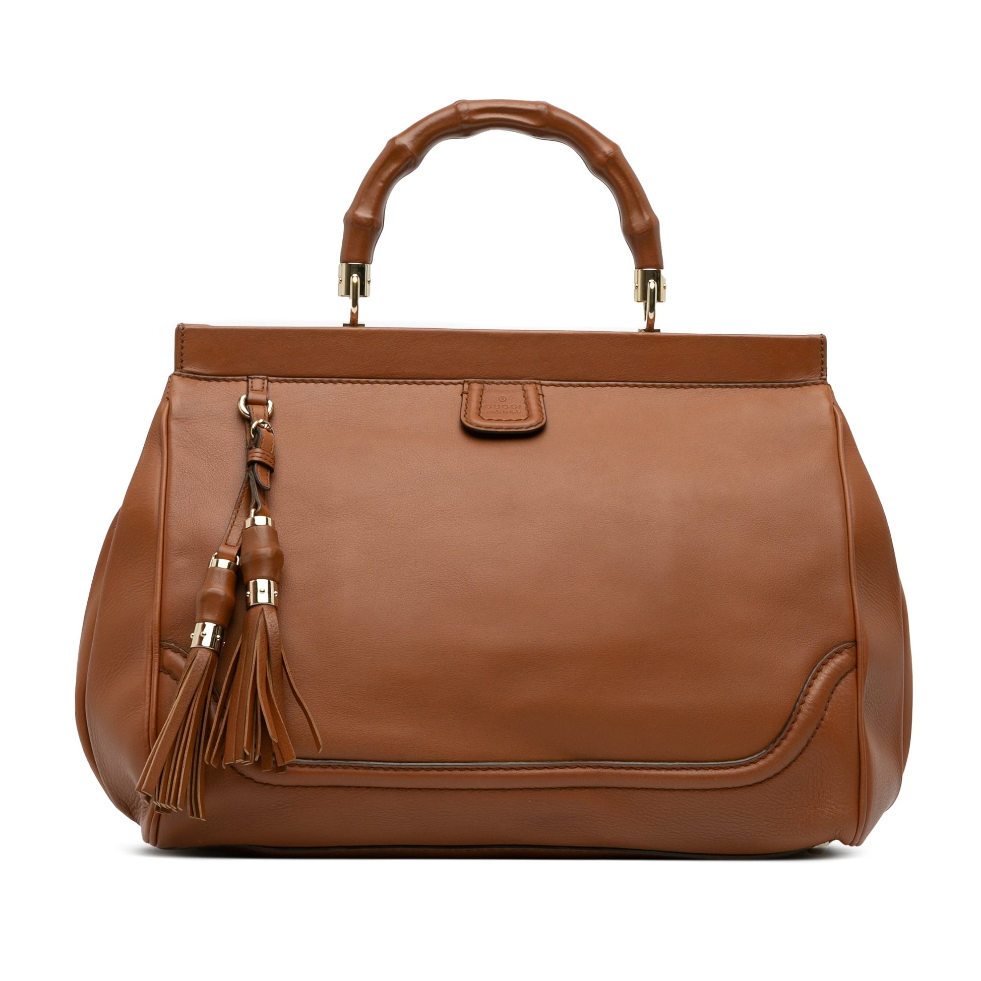 Gucci Medium Calfskin Bold Bamboo Top Handle